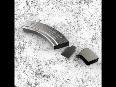 AK 47 metal magazines 3D model