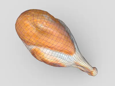 Fried Chicken Leg Low-poly 3D model