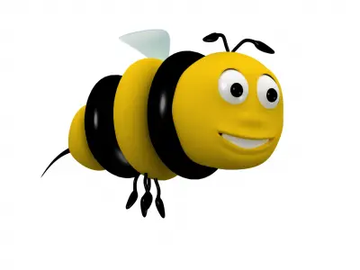 Bee cartoon character 3D model