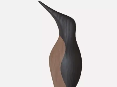 Wood penguin Low-poly 3D model