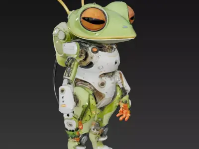 Cyber Frog - Mecha Amphibian Character 3D Model 3D print model buy