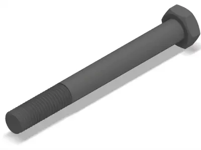 Bolt Partial Thread Hexagonal Head M14x130mm 3D model