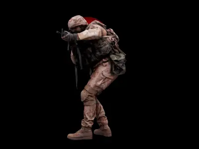 Cleaned 3D scan Robert Watson ACR Paratrooper Crouch 3D model