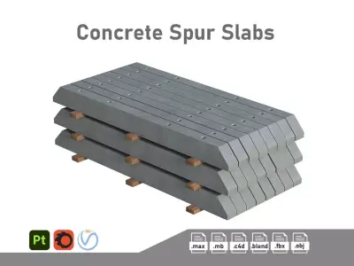 Stacked Concrete Spur Slabs 3D model
