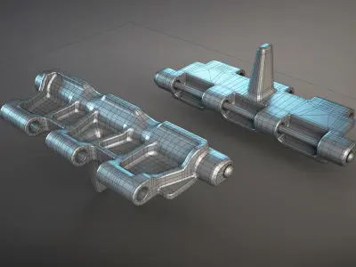 AT-T Tractor Tracks High-Poly 3D model