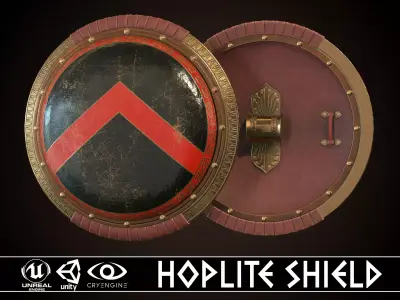 Hoplite Shield Sparta 3 Low-poly 3D model
