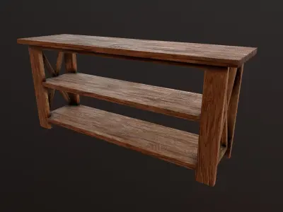 Rustic table Free low-poly 3D model