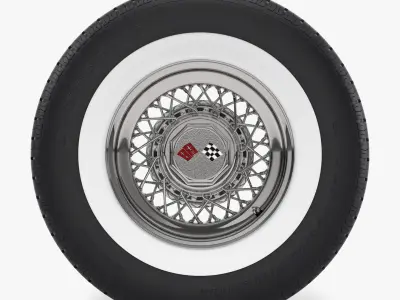  Classic Wire Wheel and Tire BFG 3D model
