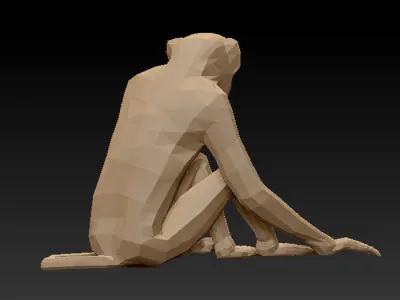 3D MONKEY LOWPOLY Low-poly 3D model