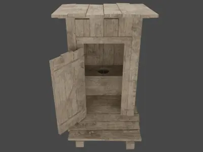 Wooden Outhouse Free low-poly 3D model