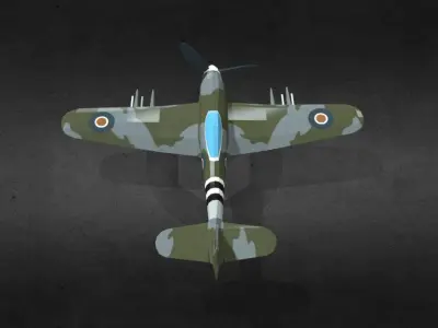 Hawker Typhoon EK139N Low-poly 3D model
