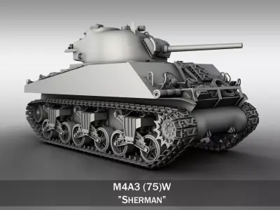 M4A3 75W - Sherman  3D model