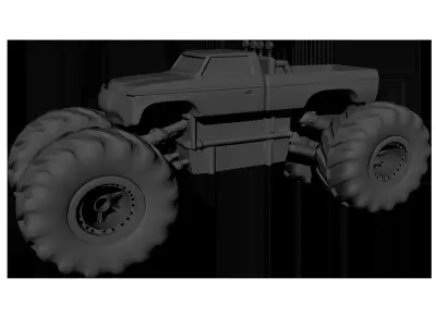 High Poly PBR Rodeo Monster Truck Free 3D model