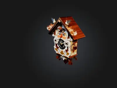 Handcrafted Cuckoo Clock Low-poly 3D model
