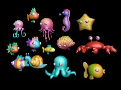 Cartoon Fish 3 3D model