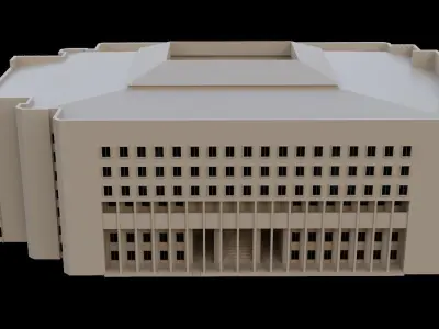 Building No1 Low-poly 3D model