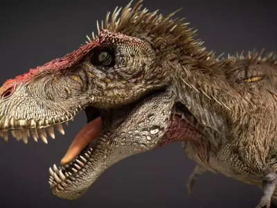 Tyrannosaurus rex  Embercrest Variant Low-poly 3D model
