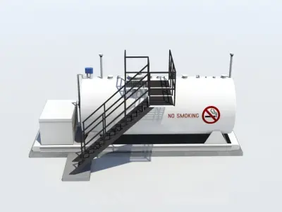 Fuel Tanks Gas Aviation Airport Scenery Library Low-poly 3D model