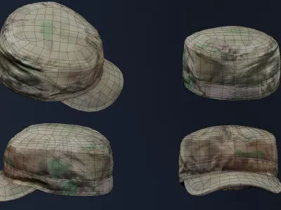 ATACS FG Army Cap Low-poly 3D model