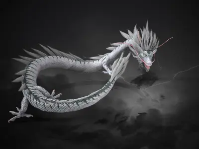 Chinese dragon loong Low-poly 3D model