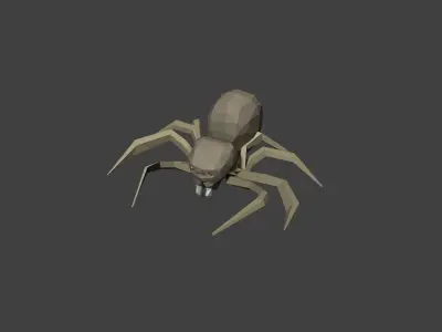 spider low poly Low-poly 3D model
