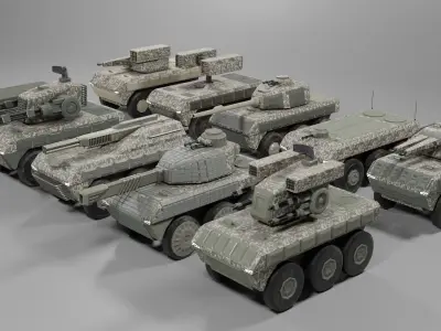 Low-Poly Armored Vehicles Pack Free low-poly 3D model