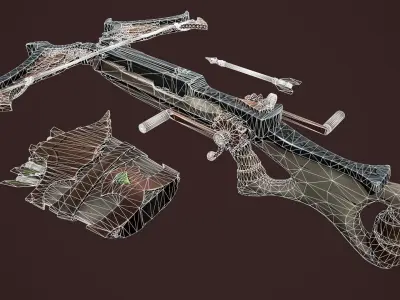 Rune crossbow Low-poly 3D model