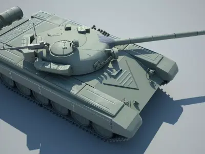 T-72A military tank Low-poly 3D model