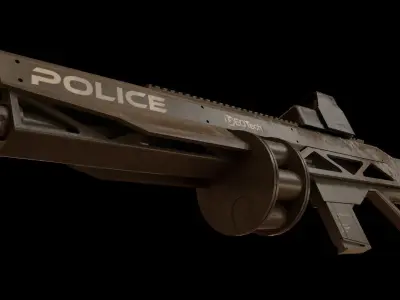 Cyberpunk rifle Free 3D model