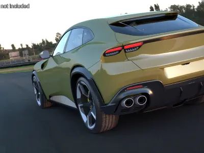 Extreme Sports Crossover Car Olive Rigged 3D model