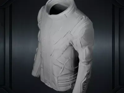 Vanguard X Stealth Tactical Jacket  Futuristic Sci Fi Armor Suit Low-poly 3D model
