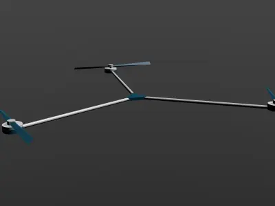 drone with two propellers in air 3D model