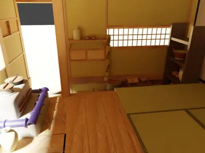 Japanese standard house in early 20 century 3D model
