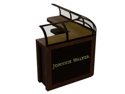 Johnnie Walker Bar Stand Low-poly 3D model