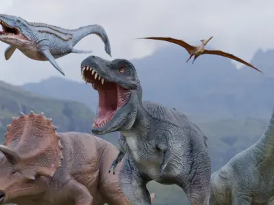 Low poly Realistic - Dinosaur Pack Low-poly 3D model