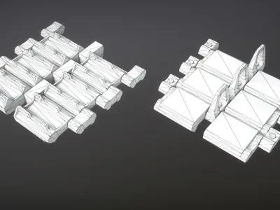 T-80 Tank Tracks Low-poly 3D model