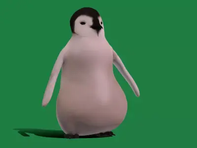 Emperor Penguin Chick Low-poly 3D model