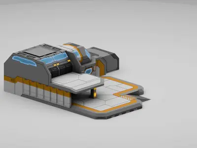 Sci-Fi Military Building - Outpost Low-poly 3D model
