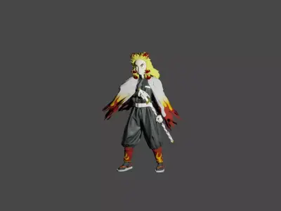 demon slayer kyojuro rengoku 3D model