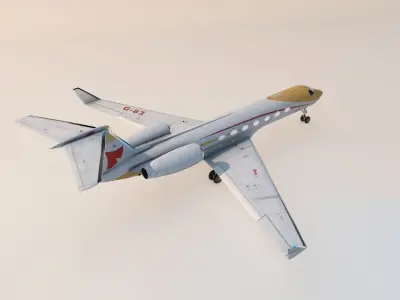 Gulfstream G550 Low-poly 3D model