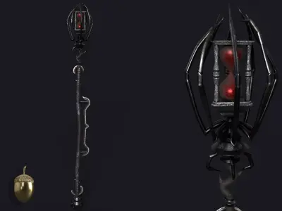 Drow Sorceress Staff Low-poly 3D model