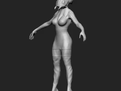 Scarab alien woman 3D model