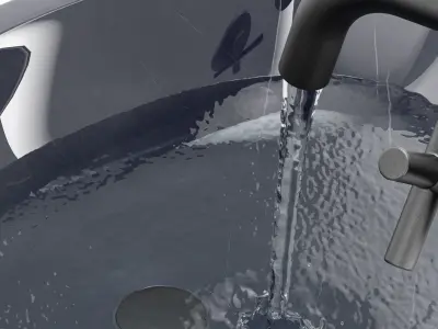 Anna black marble sink 3D model