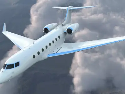 Large Private Jet Rigged for Maya 3D model