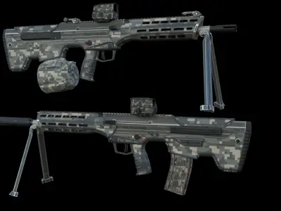 Ribbed Silencer Low-poly 3D model