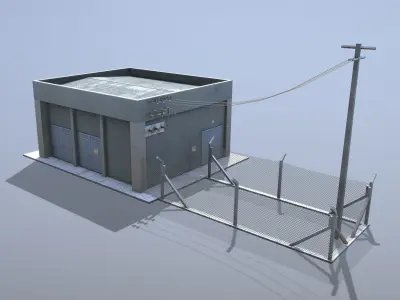 MilitaryBase PortoVelho PowerStation Low-poly 3D model