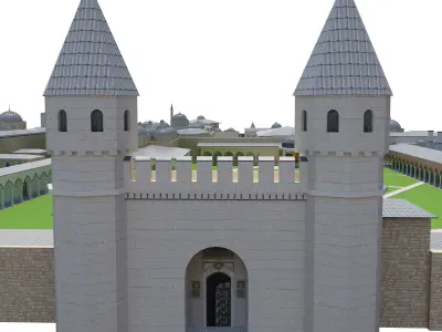 Topkapi Palace full exterior scene 3D model