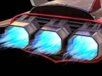 Sci-Fi Scout Spaceship Lowpoly Low-poly 3D model