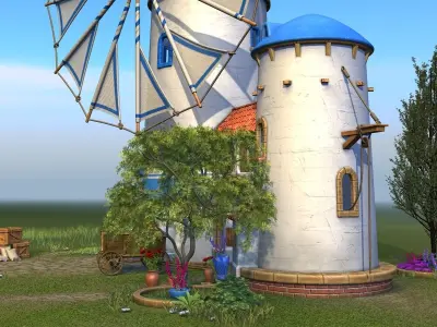 Greek windmill 3D model
