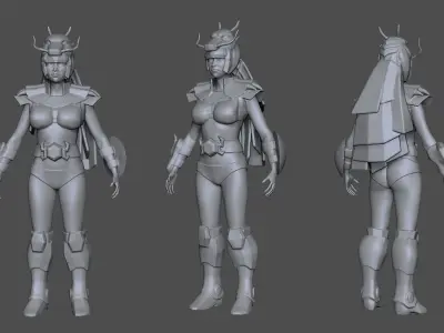 Saint Seiya 3D Printable Armor girl 2 AAA 3D print model